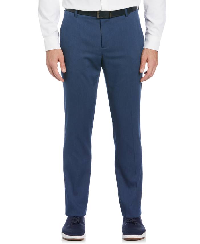 Men's Slim Fit Performance Tech Suit Pant in Azure/Blue, Size 32/30 Inseam, Polyester/Elastane/Viscose | Perry Ellis