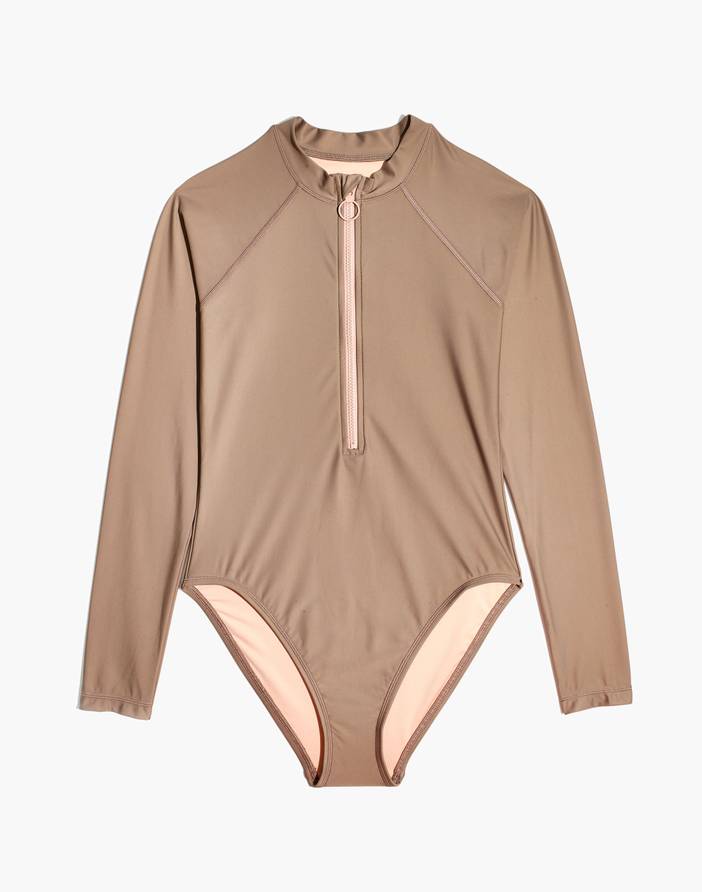 Second Wave Rash Guard One-Piece Swimsuit | Madewell