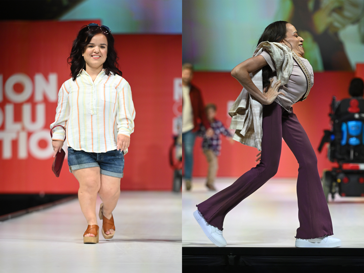 (L) Jillian Curwin and (R) Tiffany Geigel model on the runway during Runway of Dreams