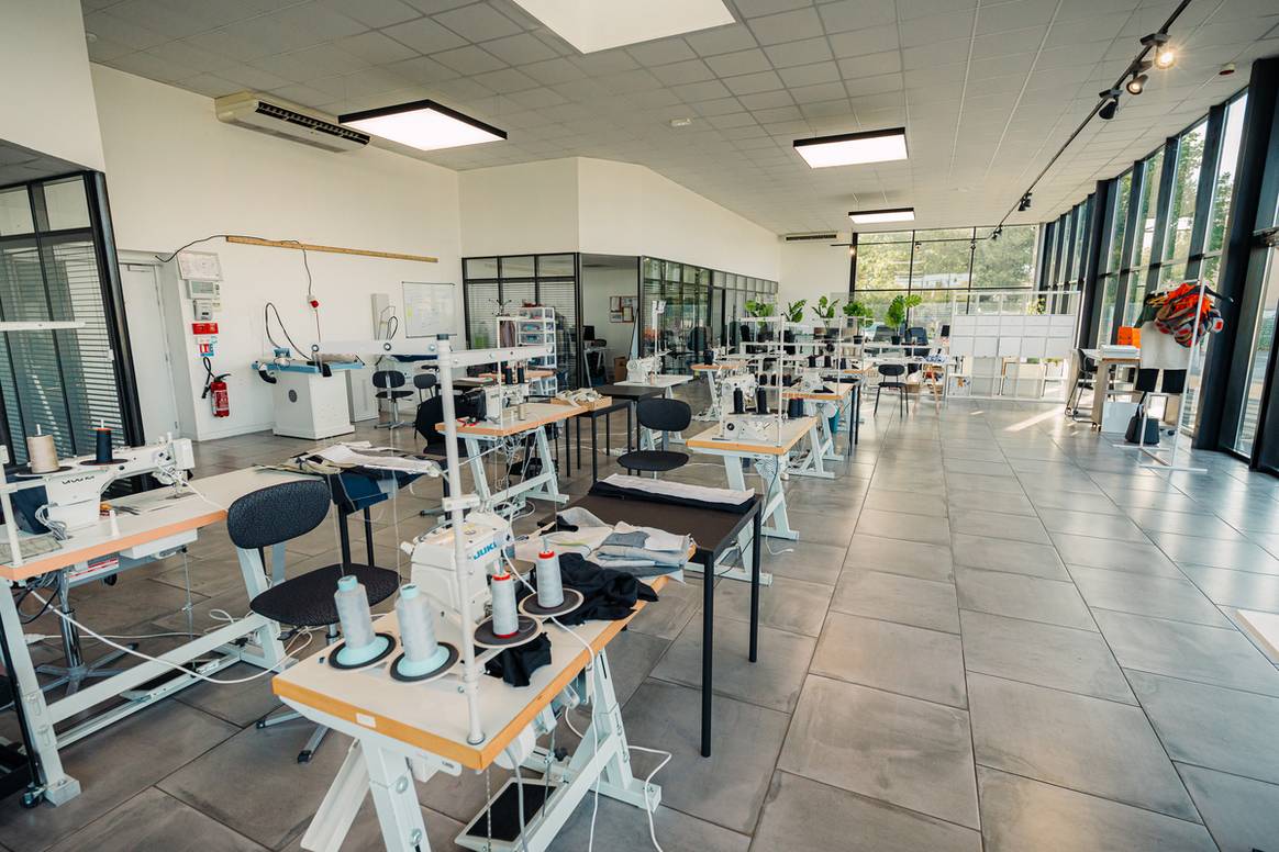 Interior of Losanje’s recycling workshop at the new industrial headquarters.