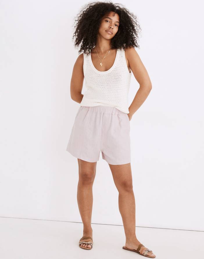 Linen-Blend Easy Pull-On Shorts | Madewell