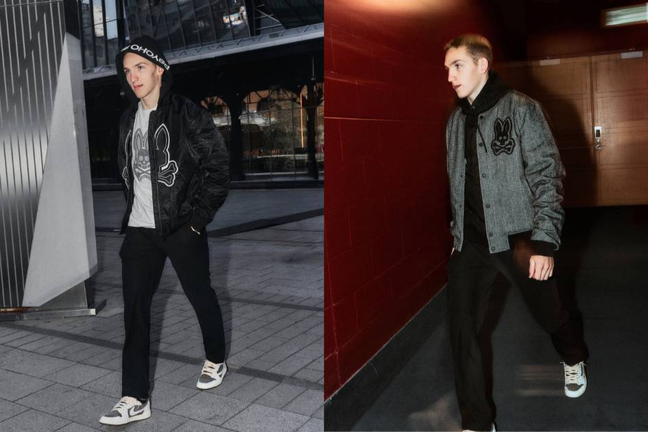 Lane Hutson wearing Psycho Bunny seasonal collection