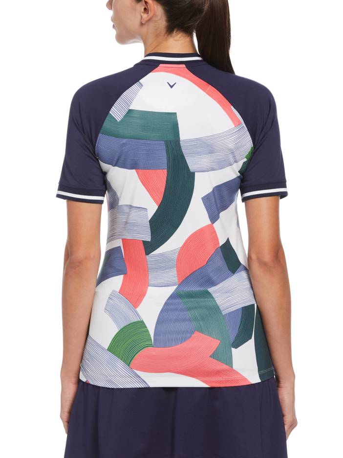 Women's Ribbons Polo w/ Ribbed Collar & Cuff Shirt | Callaway