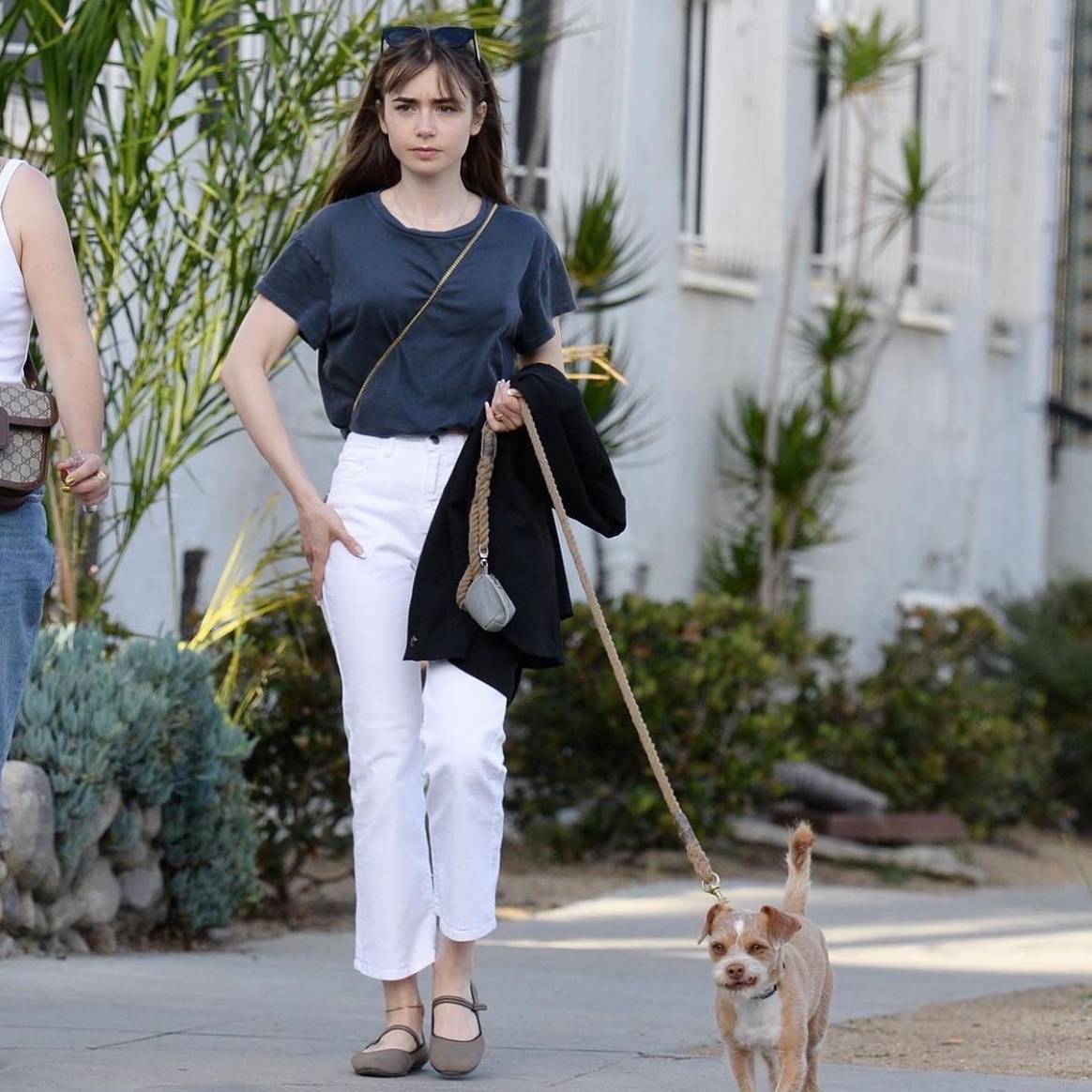 Actress Lily Collins  wearing Icon Denim L.A.