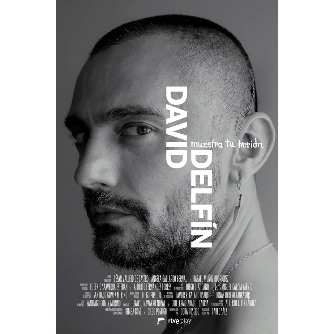 Cartel oficial del documental “David Delfín. Muestra tu herida”, obra de Pablo Sáez.