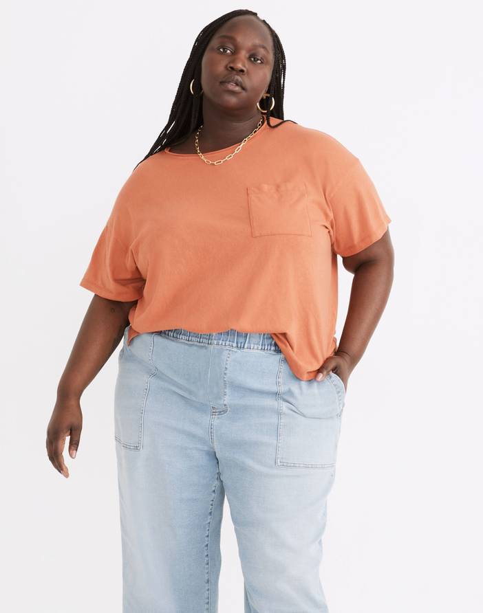 Plus Softfade Cotton Oversized Pocket Tee | Madewell