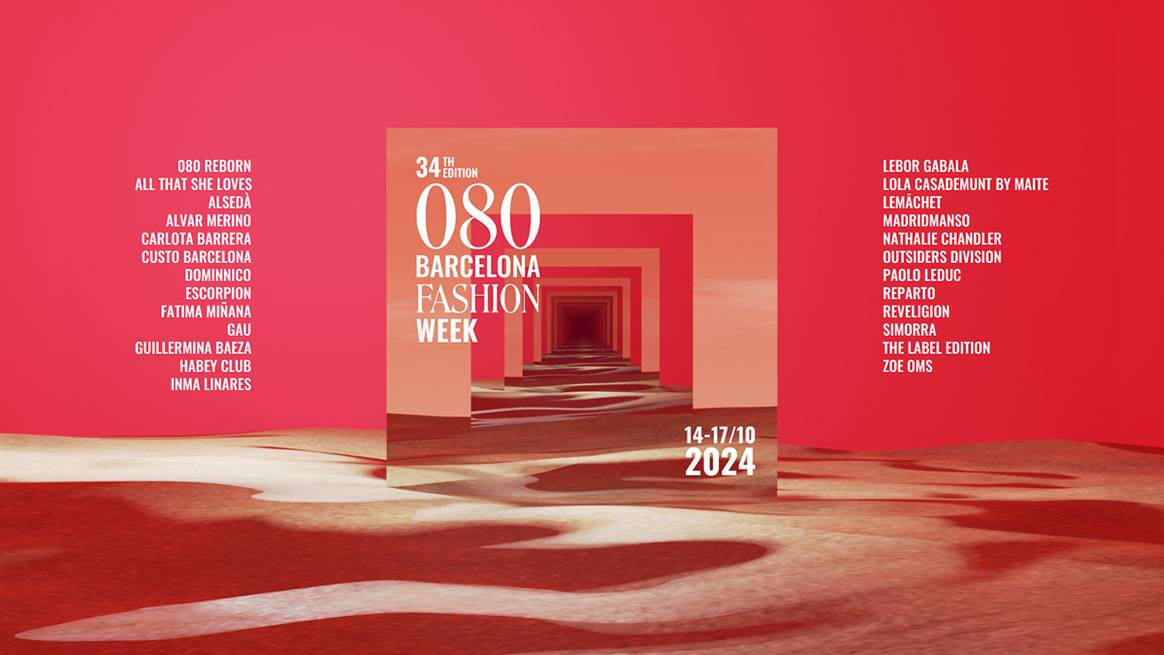 Cartel de la 34ª edición de 080 Barcelona Fashion, del 14 al 17 de octubre de 2024.