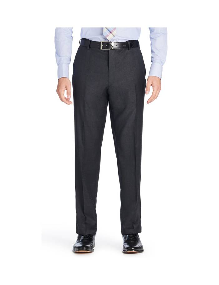 Men's Tailored Fit Italian Suit Trousers in Charcoal | Hawes& Curtis