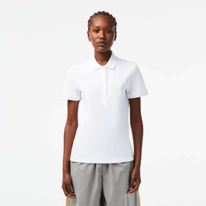 Slim Fit Damen Lacoste Poloshirt aus Stretch-Baumwoll-Piqué | Lacoste