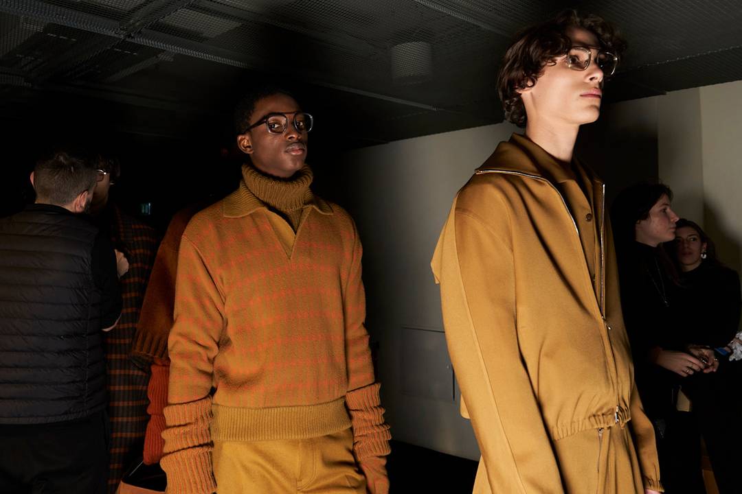 “Backstage” of Zegna’s Fall/Winter 2024/2025 fashion show, presented during Milan Fashion Week Men's in January 2024.