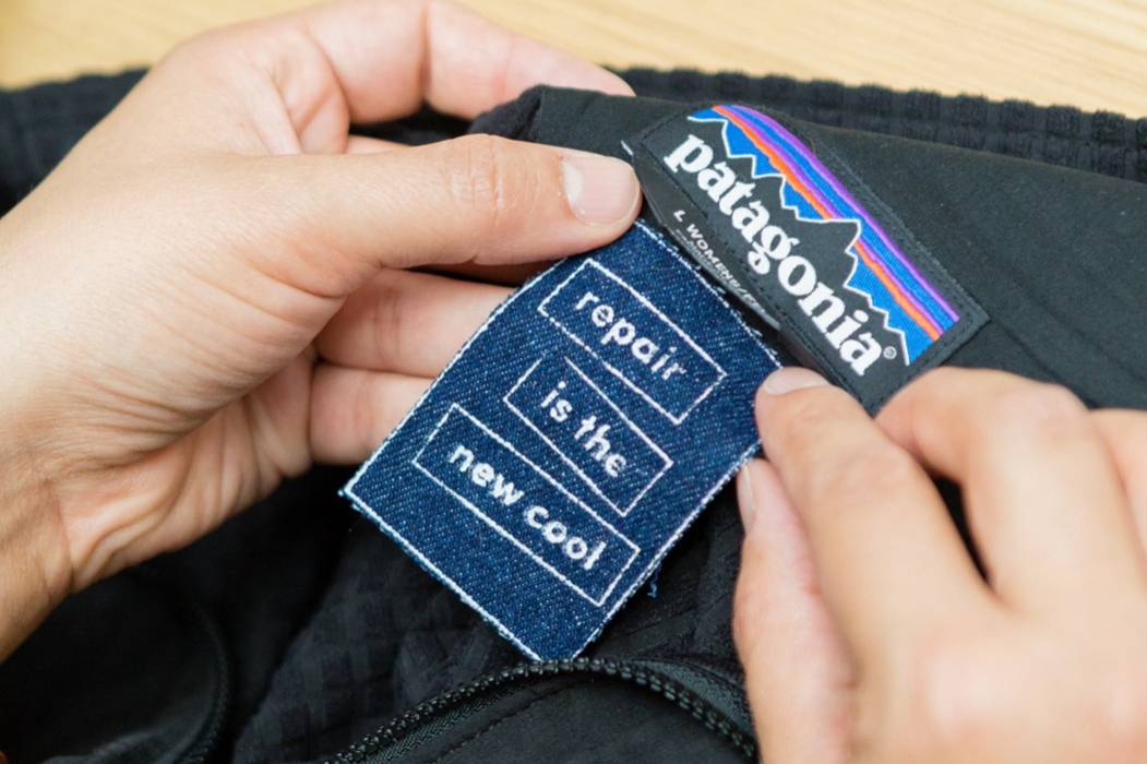 Patagonia label met de tekst