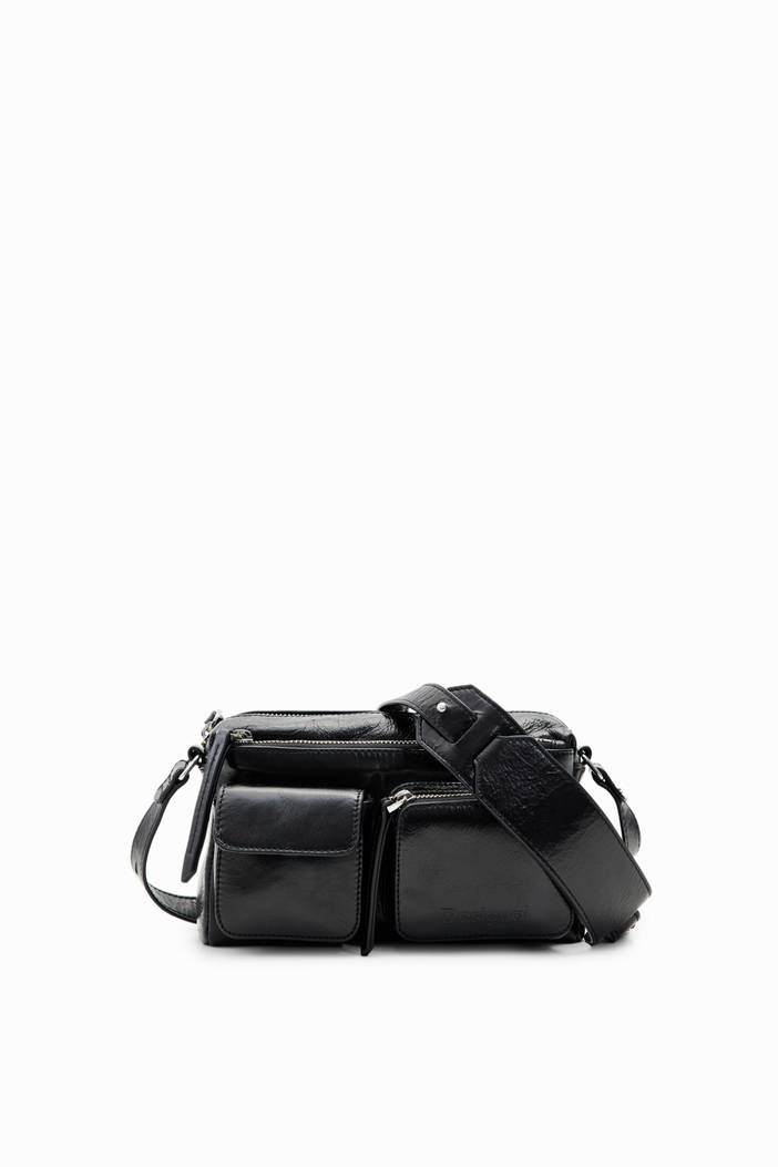 Small pockets leather crossbody bag | Desigual