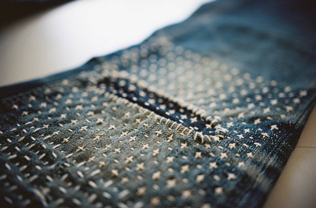 Sashiko-reparatie techniek.