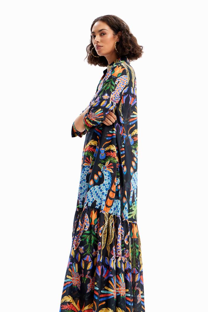 Stella Jean maxi shirt dress | Desigual