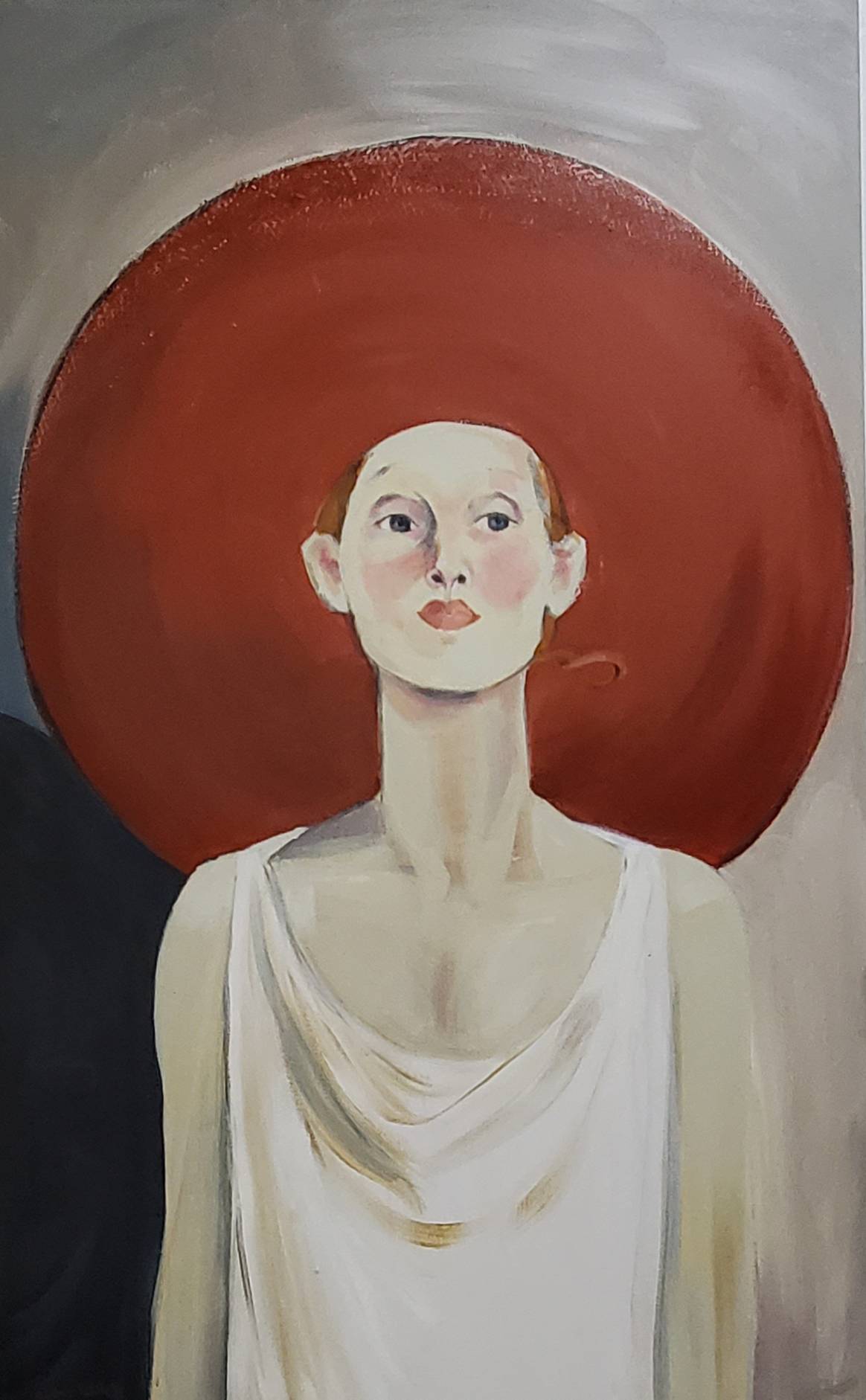 Girl in Red Hat, Acryl auf Leinwand