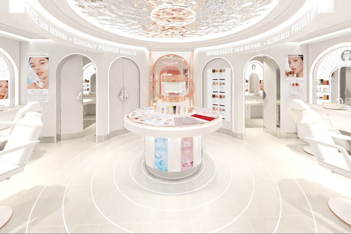 Rending of Charlotte Tilbury’s new Covent Garden flagship