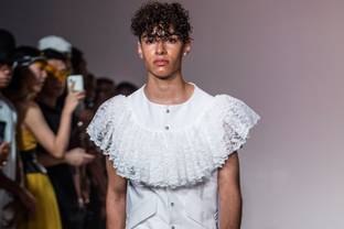 Kenneth Nicholson presents "Lover From the Bath" at NYFW: Men's