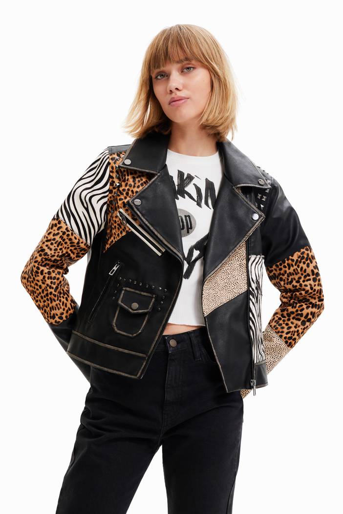 Animal print biker jacket | Desigual