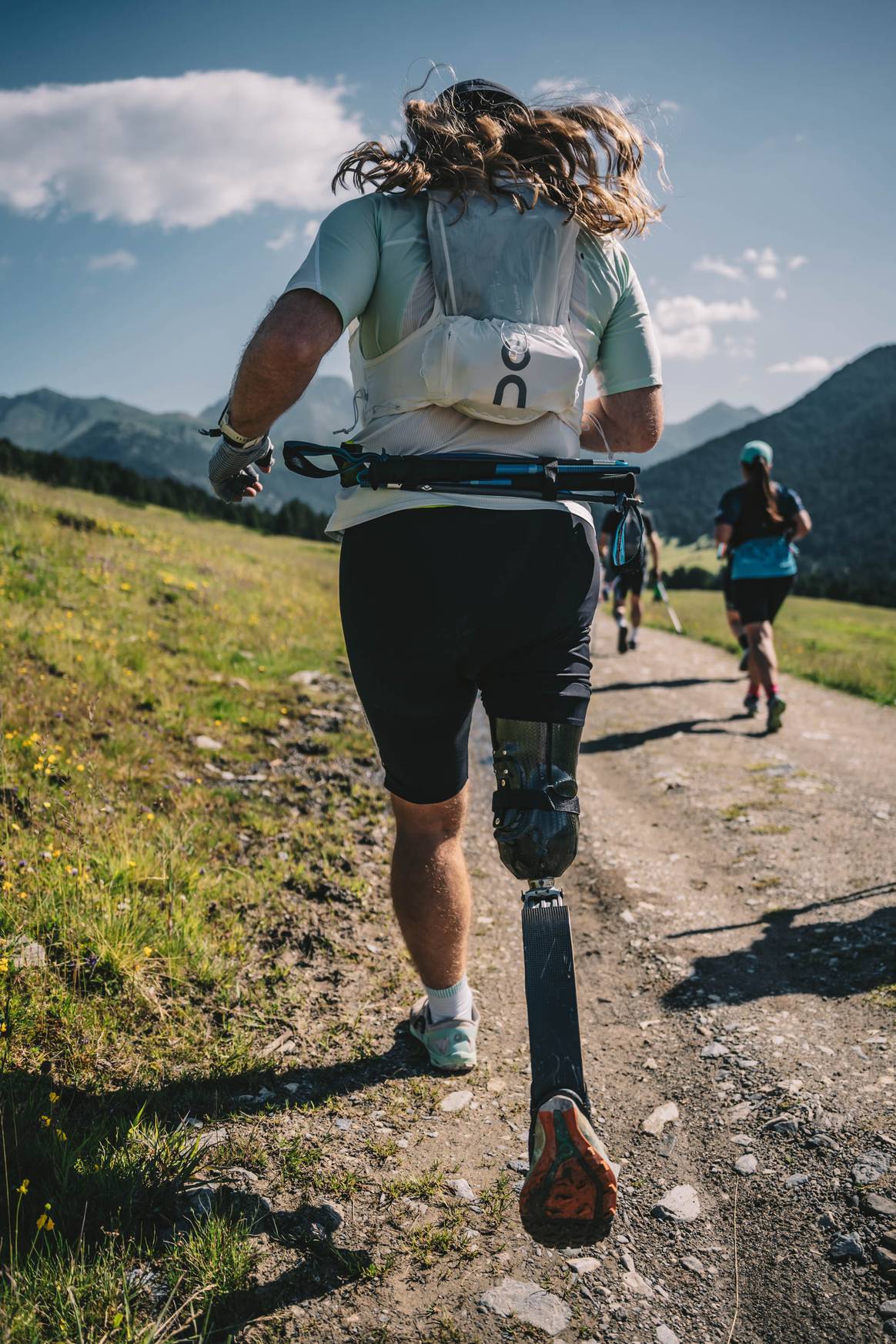 Zachary Friedley with On outsole on prosthetic leg