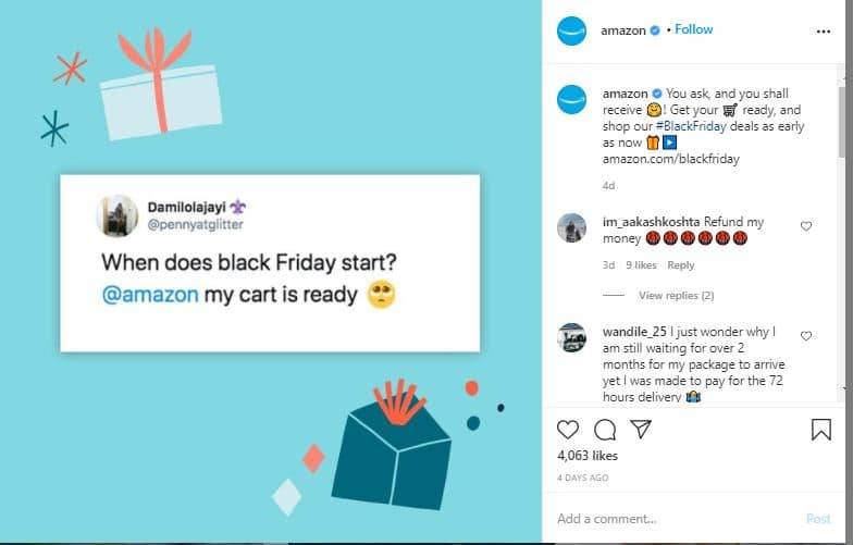 Imagen: Captura de pantalla de la cuenta de Instagram de Amazon