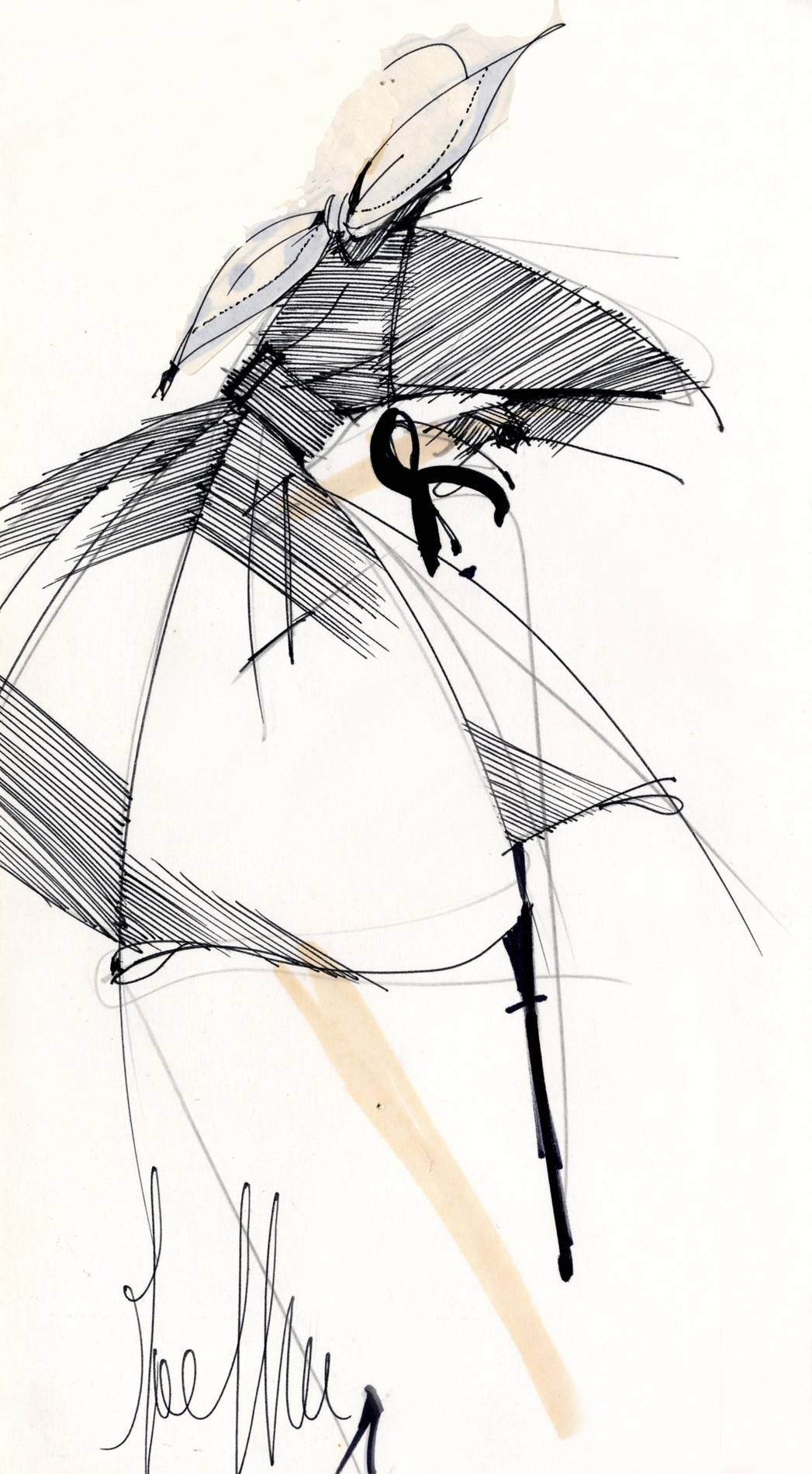 Disegni Gianfranco Ferré, courtesy Archivi storici del Politecnico di Milano