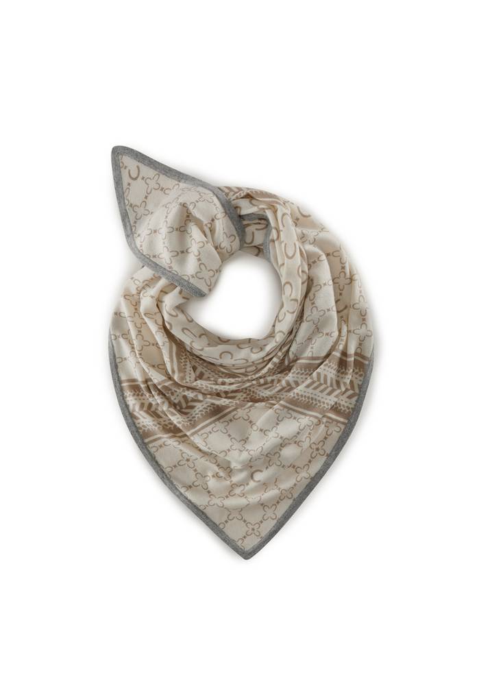 Kaschmirweiches Dreieckstuch aus Strick mit Monogramm-Muster | Codello