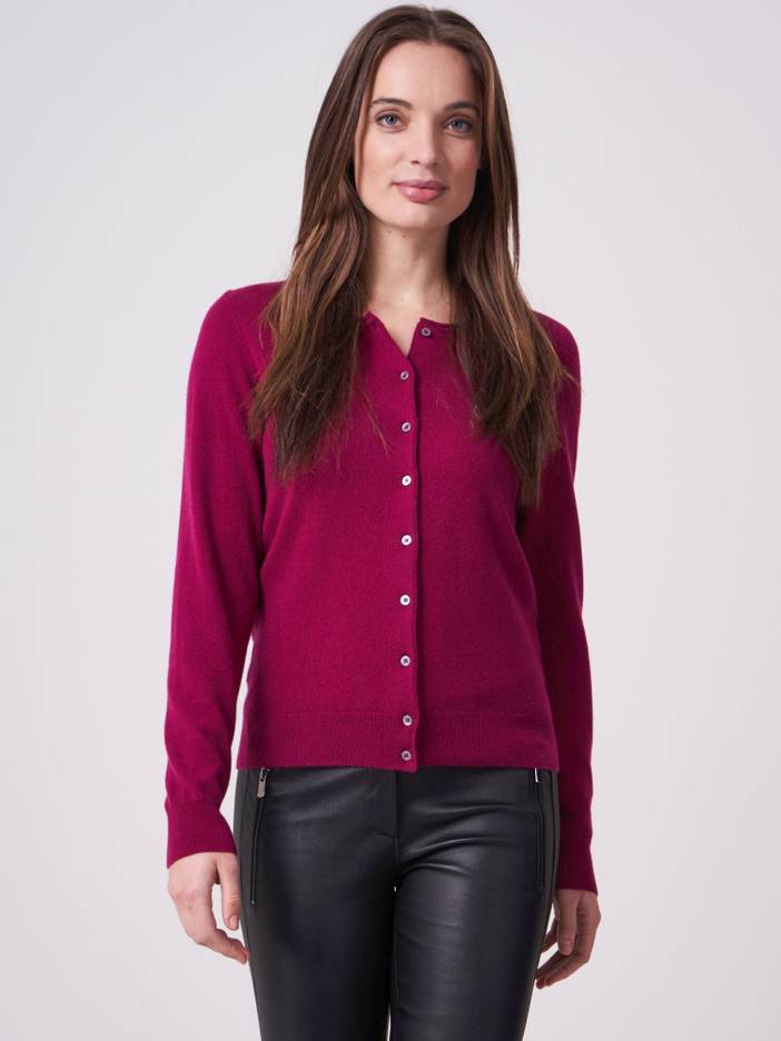 Basic fijngebreid vest met ronde hals van biologisch cashmere | Repeat Cashmere