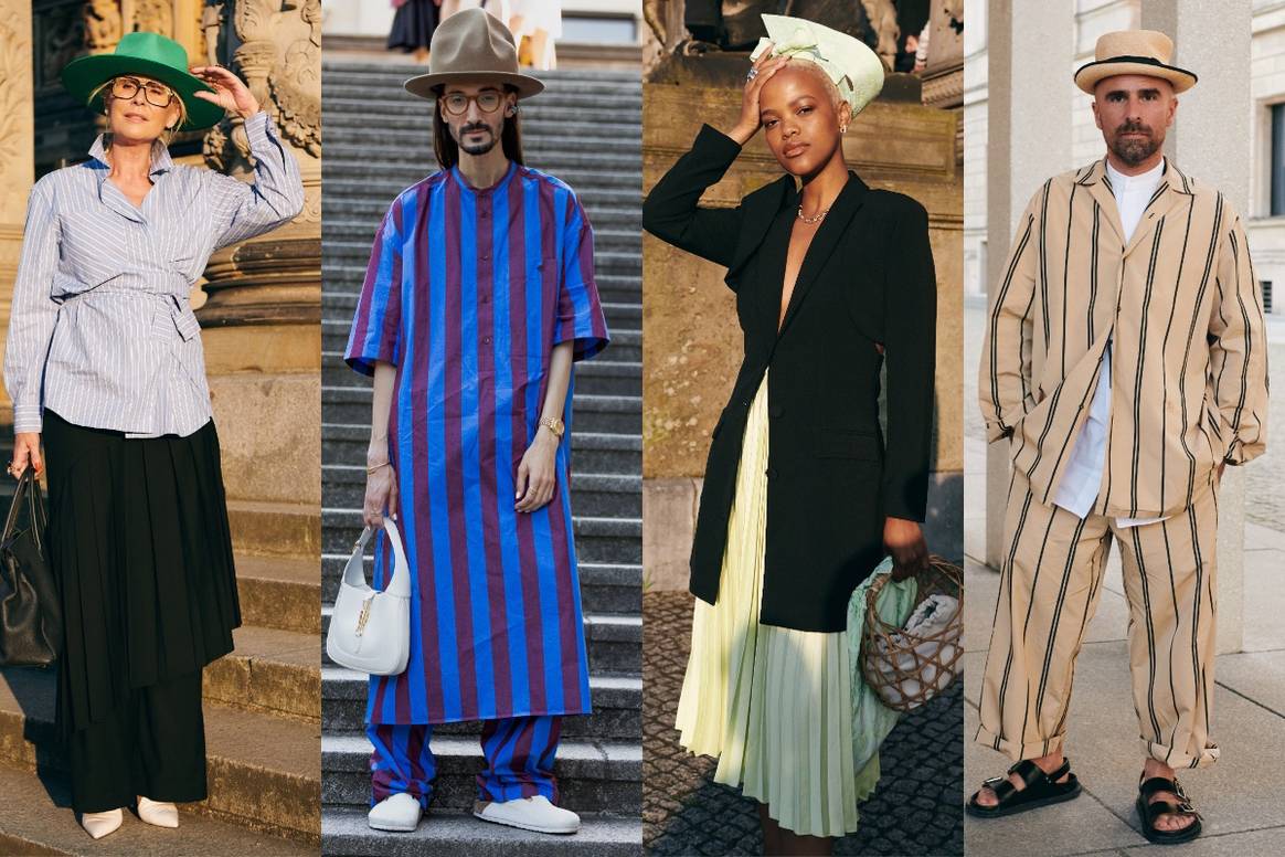 Hat wearers at Berlin Fashion Week. Credit: Ben Mönks (left, centre right and right) and Caroline Kynast for BFW