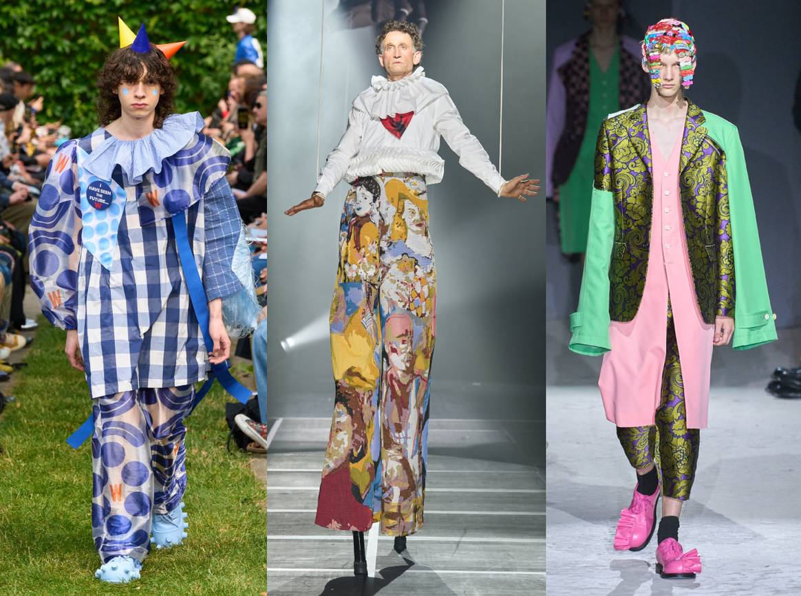 Looks SS25 (de izquierda a derecha): Walter van Beirendonck, Kidsuper y Comme des Garcons Homme Plus