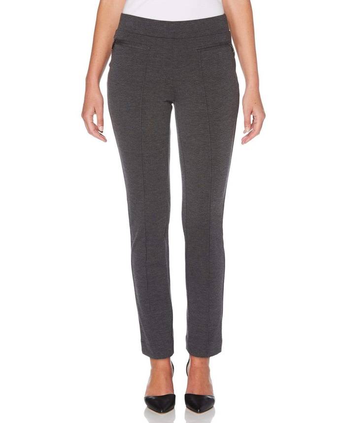Women's Petite Ponte Knit Slim Leg Pants - Comfort Fit | Rafaella