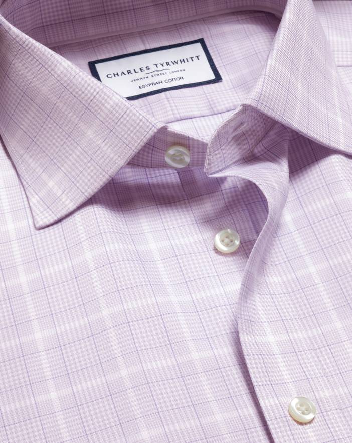 mens stretch dress shirt Comfort Stretch Non-Iron Stripe Dress Shirt With Contrast Trim