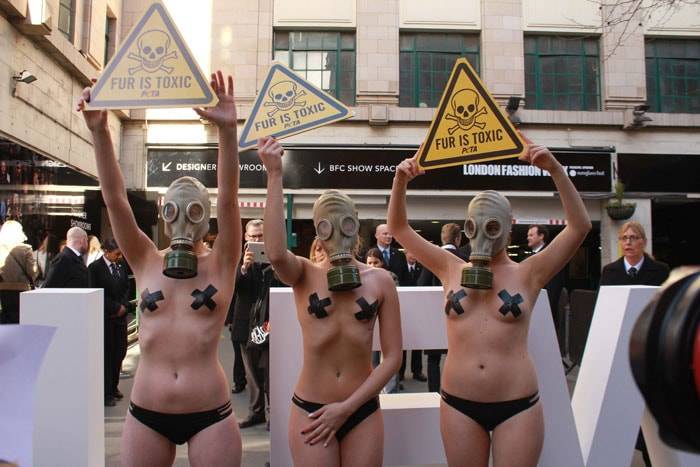 Anti-fur protesters crash London Fashion Week