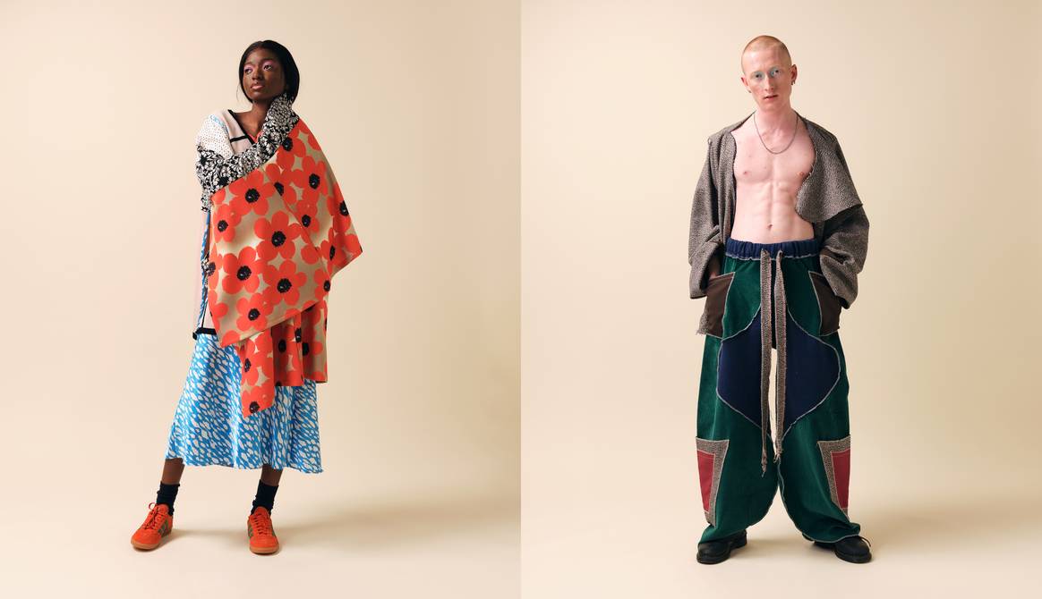 A look from the emerging designers' upcycling range for LFW AW23. Image courtesy of the Graduate Fashion Foundation.