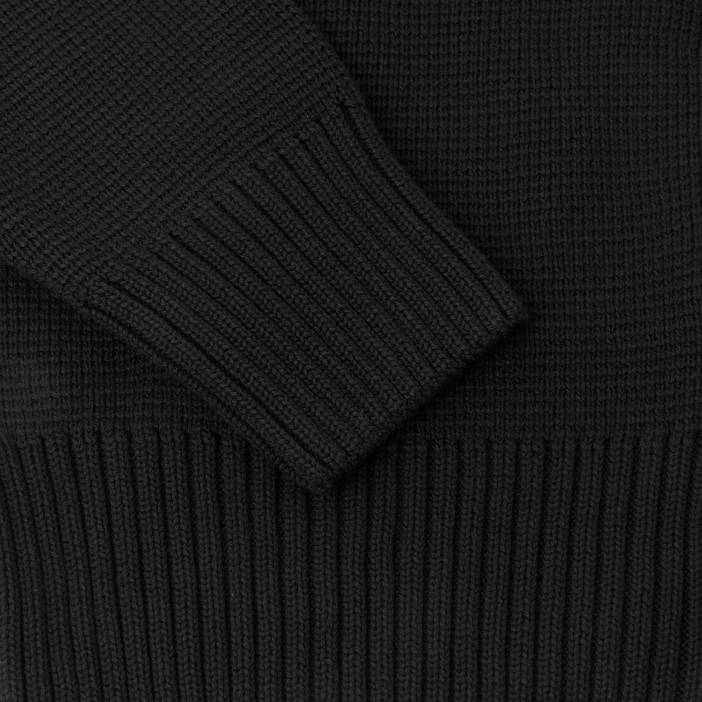 Milano Knit Full Zip Hoody-Jet Black | MA.STRUM 
