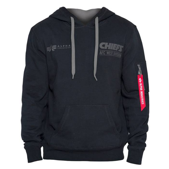 Kanas City Chiefs x Alpha Industries Black Hoodie newera adult unisex Black newera adult unisex Black newera adult unisex Black newera adult u | new era