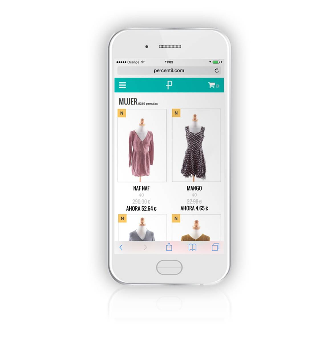 Front-end de la plataforma de reventa de Percentil.