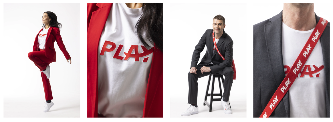 La aerolínea islandesa Play lanzó una línea unisex de jerseys, zapatillas y camisetas en 2021