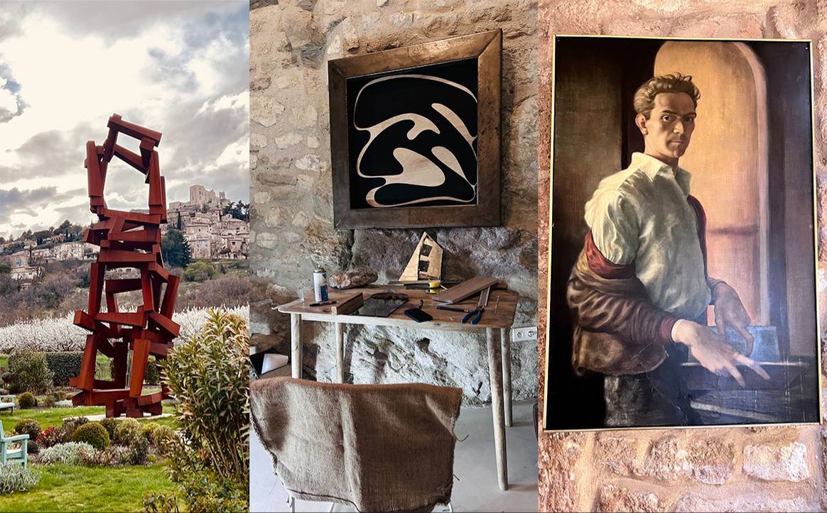 SCAD Lacoste, residence for artists. Centre: Hannah Polskin's studio. Right: portrait of Bernard Aldine Pfrie, the artist behind the SCAD Lacoste project. Photo: F Julienne