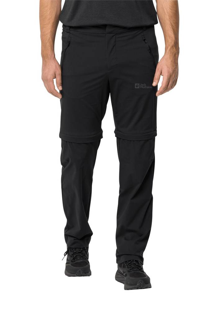 Glastal Zip Off Pants Men Zip-Off-wandelbroek Heren 46 black black | Jack Wolfskin