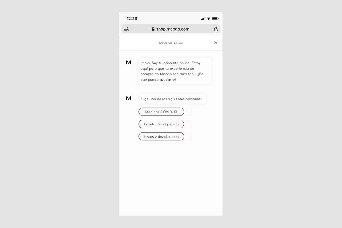 Mango avanza en digitalización: introduce un asistente virtual en su tienda online