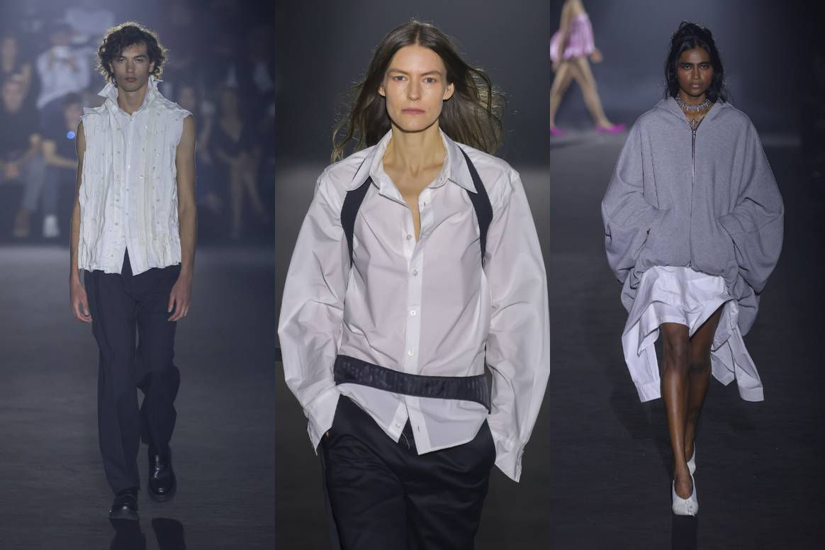 (De izq. a dch.) Santamarta, Carlota Barrera, Reparto Studio en 080 Barcelona Fashion.