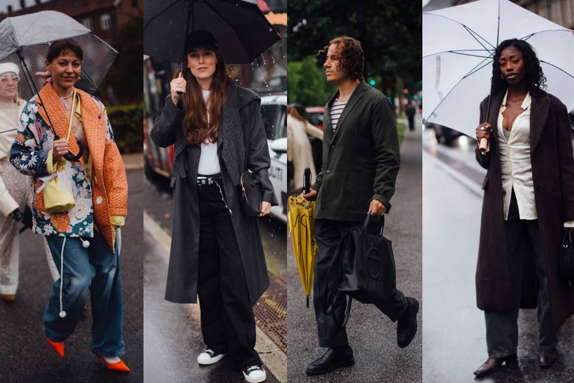 Kopenhagen Fashion Week bezoekers trotseren de regen