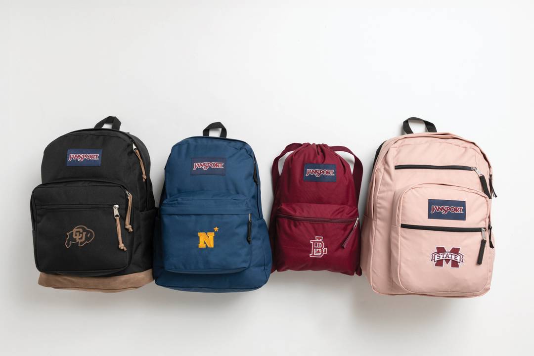 JanSport Right Pack, SuperBreak Plus, Draw Sack and Big Student Packs.