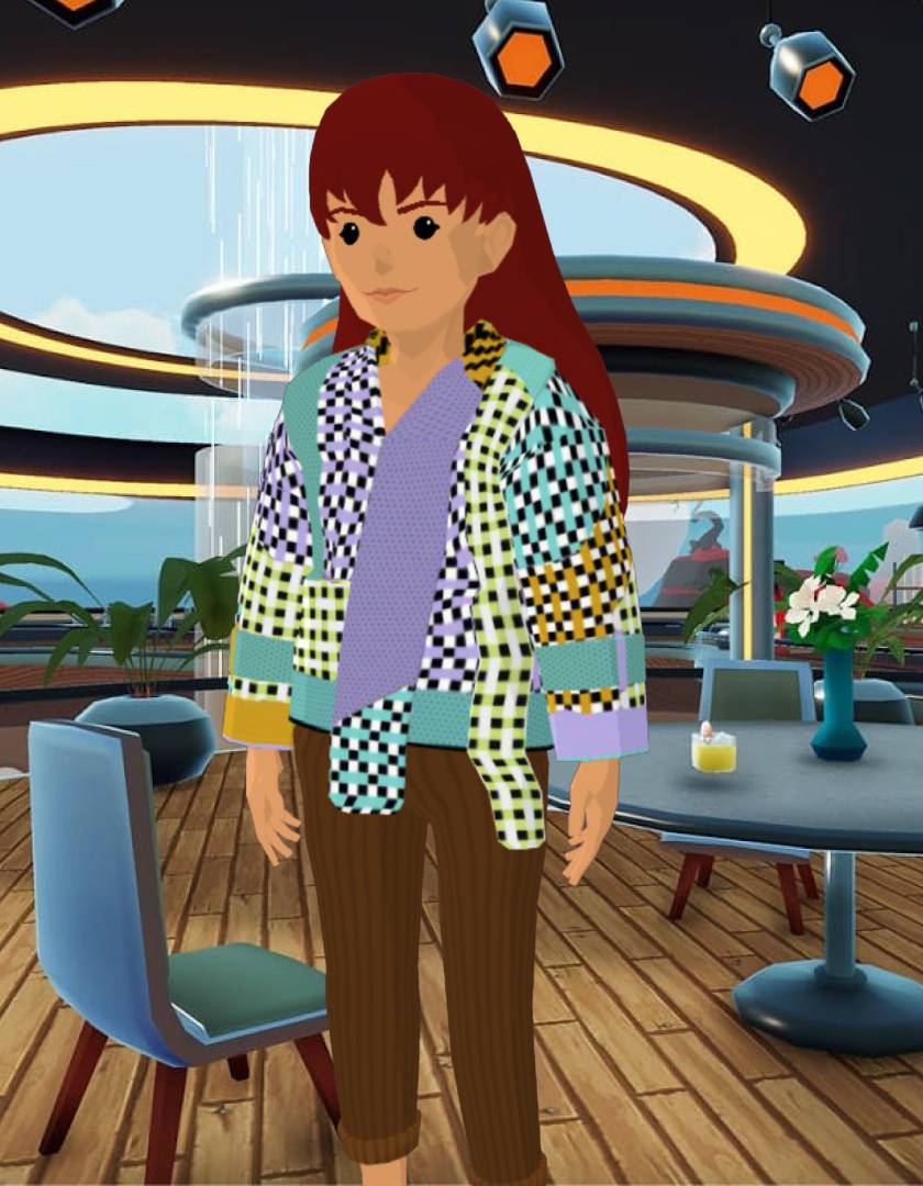 Martina Spetlova's phygital jacket in the metaverse. Image: Seamm