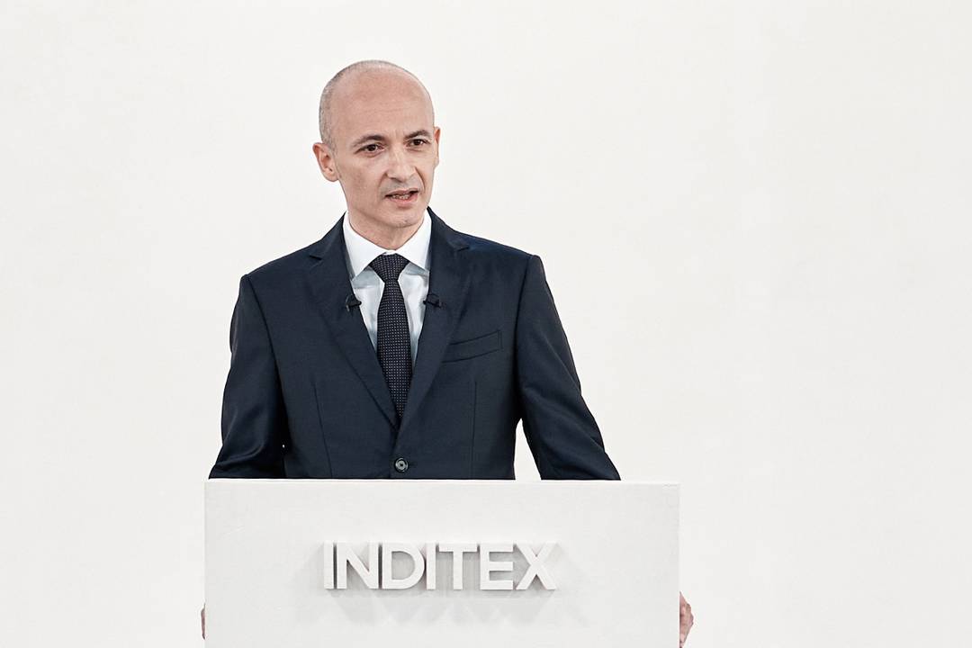 Óscar García Maceiras, chief executive officer of Inditex, during a presentation of Inditex's annual results.