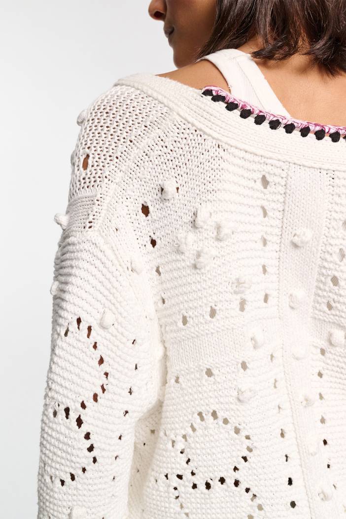 V-neck cardigan with crochet trim | dorothee schumacher