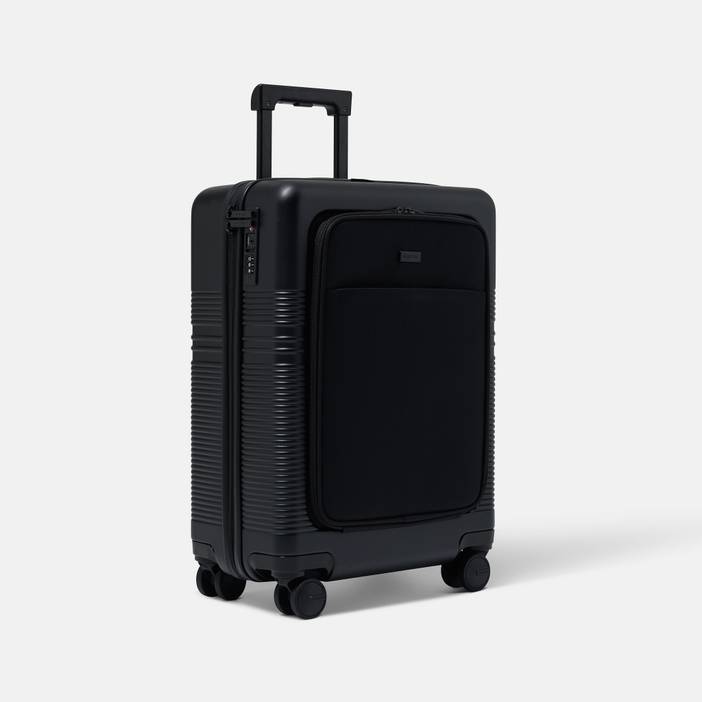 Carry on Suitcase Front pocket edition - Midnight Black | NORTVI