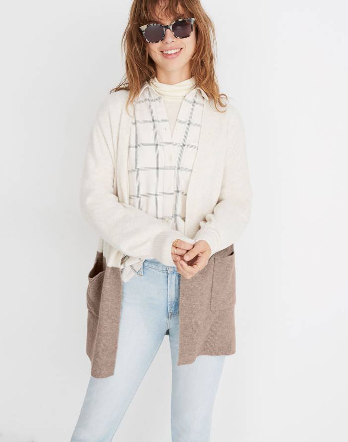 Kent Colorblock Cardigan Sweater in Coziest Yarn | Madewell