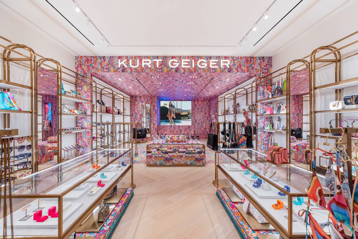 Interior of Kurt Geiger's debut store in Aventura Mall, Miami