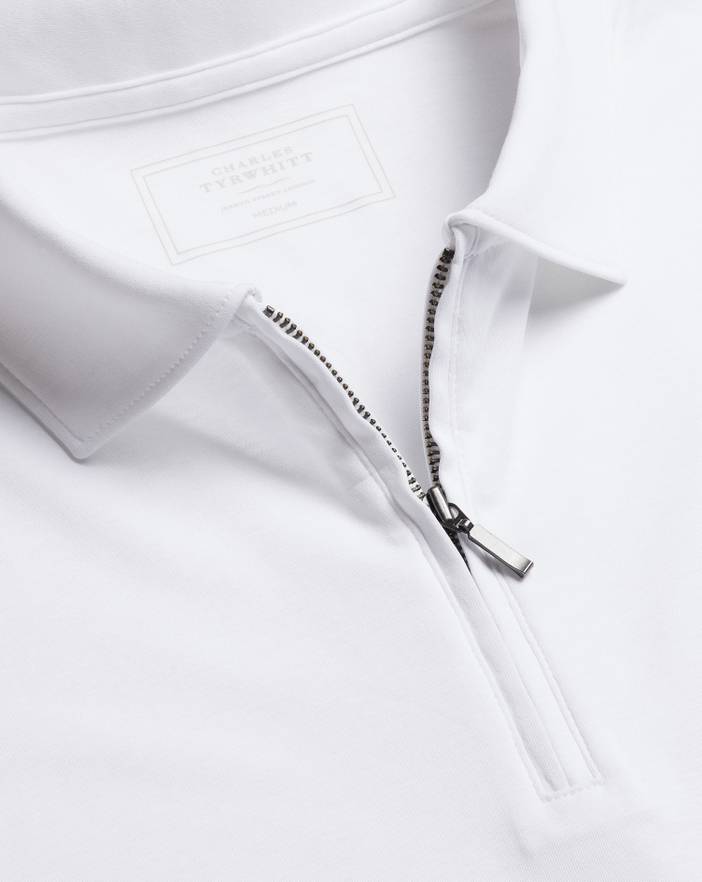 Men's Charles Tyrwhitt Zip-Neck Jersey Polo Shirt | Charles Tyrwhitt